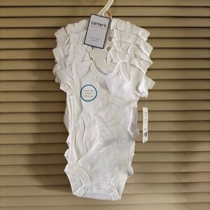 Carter's Baby Basics 4pc Short Sleeve Bodysuits White PREEMIE NWT